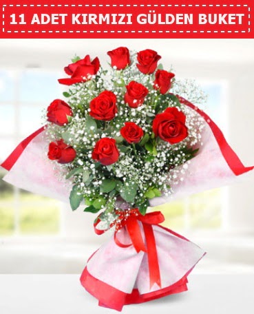 11 Adet Kırmızı Gül Buketi  Uşak internetten çiçek siparişi 
