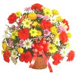 karisik renkli çiçek sepet   Uşak çiçek gönderme sitemiz güvenlidir 