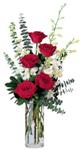  Uşak online çiçek gönderme sipariş  cam yada mika vazoda 5 adet kirmizi gül