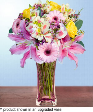 Anneme hediye karisik cam mevsim demeti  Uşak internetten çiçek siparişi 